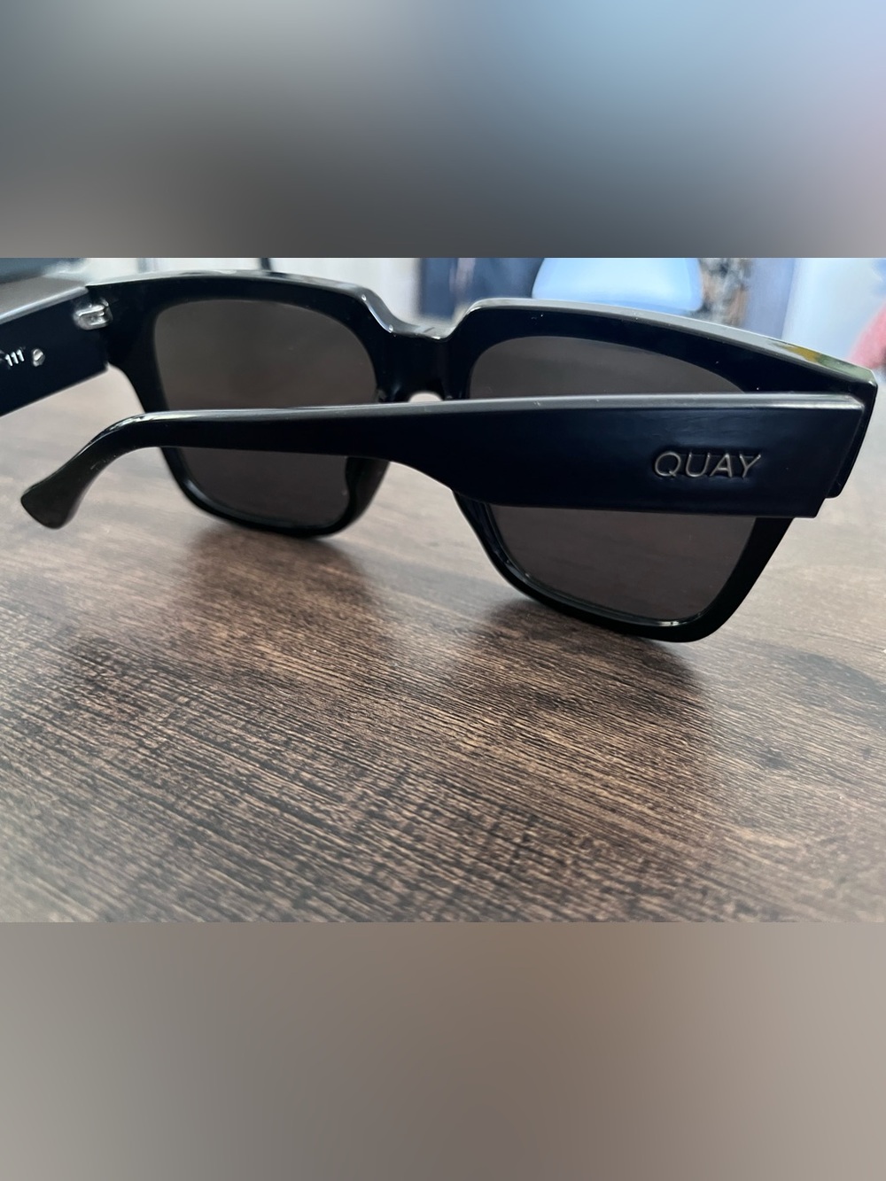 Quay Australia Black Square Sunglasses with Dark Lenses - Picture 6 of 7